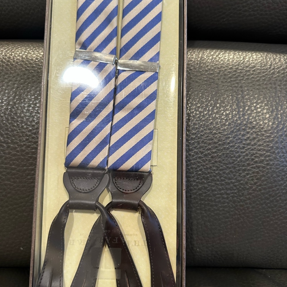 Trafalgar Blue and Cream Striped Suspenders